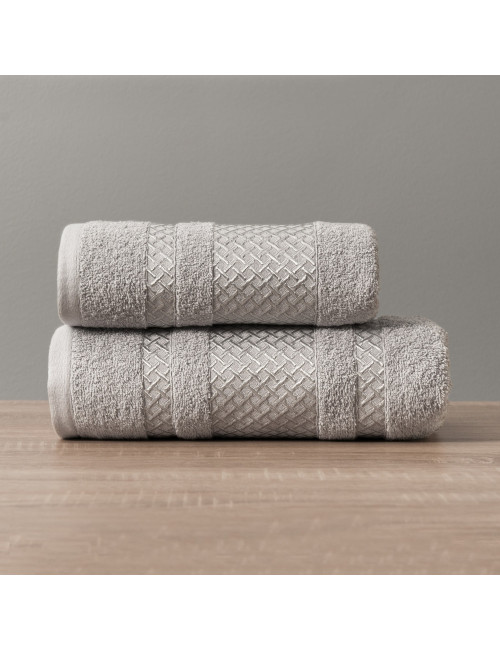 Ręcznik 70x140 LIONEL jasnoszary ze srebrną bordiurą 712