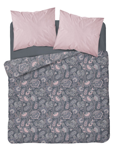 Komplet pościeli bawełnianej 220x200 róż-fiolet + 2x poszewka 3189 B - 2