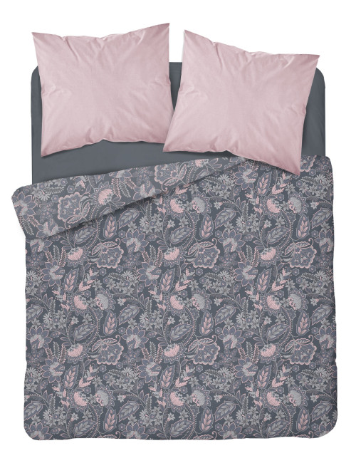 Komplet pościeli bawełnianej 220x200 róż-fiolet + 2x poszewka 3189 B