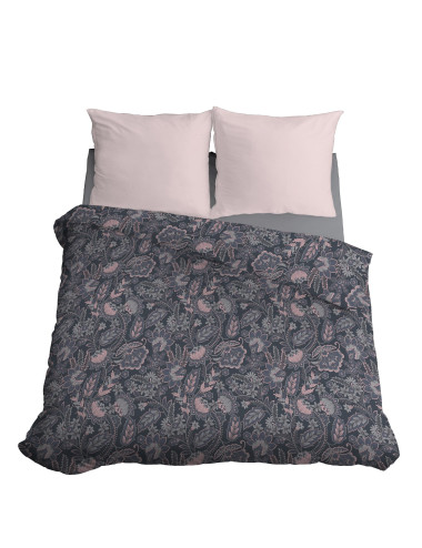 Komplet pościeli bawełnianej 220x200 róż-fiolet + 2x poszewka 3189 B - 1