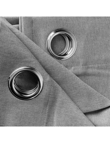 Ciemnoszara zasłona gotowa 140x250 na przelotkach do sypialni, salonu LENS