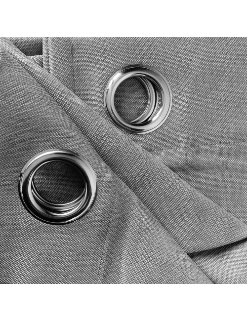 Ciemnoszara zasłona gotowa 140x250 na przelotkach do sypialni, salonu LENS