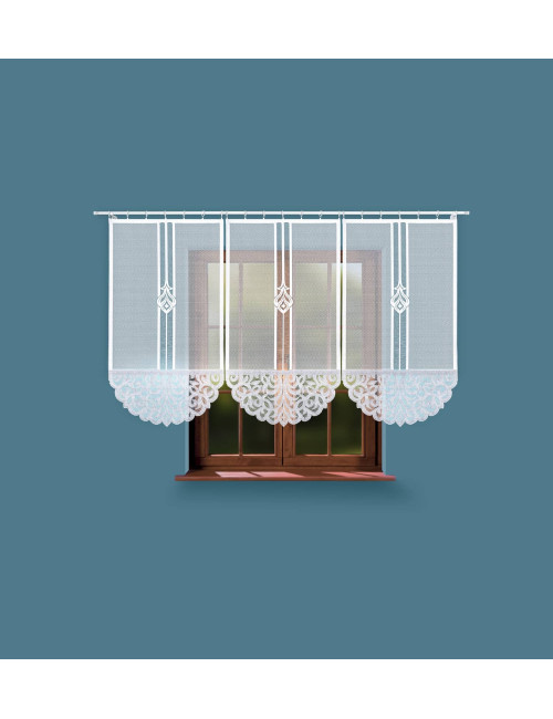 Panel firanowy 140x75 do kuchni. Panel firana z ażurem żakard ZURIEL