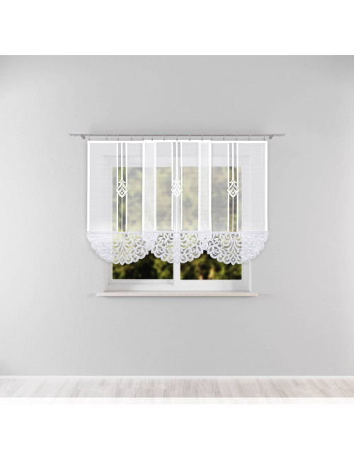 Panel firanowy 140x75 do kuchni. Panel firana z ażurem żakard ZURIEL