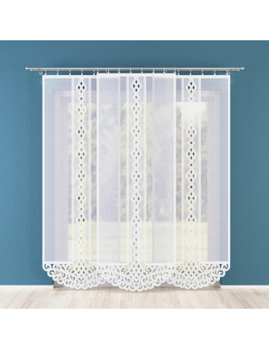 Biała firana 250x90 balkonowa długie firany panelowe ażur żakard WIOLA