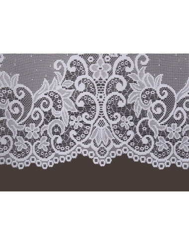 Biała firana na żabki 170x300 do kuchni, salonu. Żakardowe firany BERENIKA