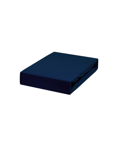 Prześcieradło granatowe 220x200 z gumką JERSEY