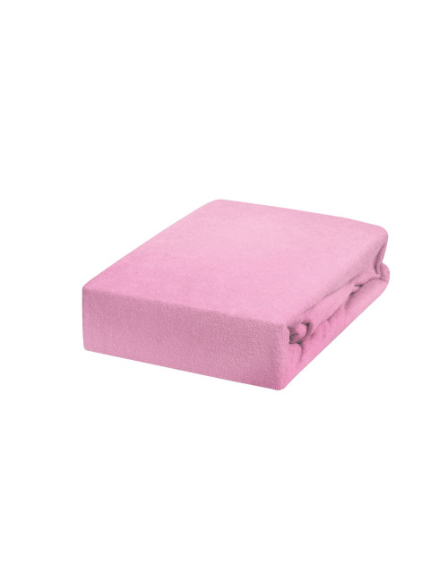 Prześcieradło 180x200 Frotte z gumką pudrowy róż