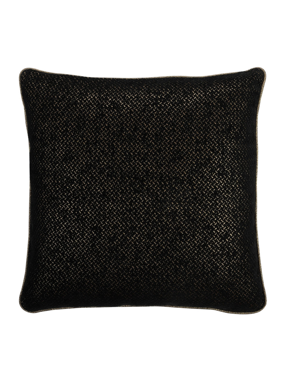Elegancka czarna poszewka na poduszkę 45x45 złoty wzór tłoczona SHINY