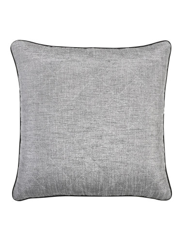 Elegancka srebrna poszewka na poduszkę 45x45 pikowana czarna biza SHINY