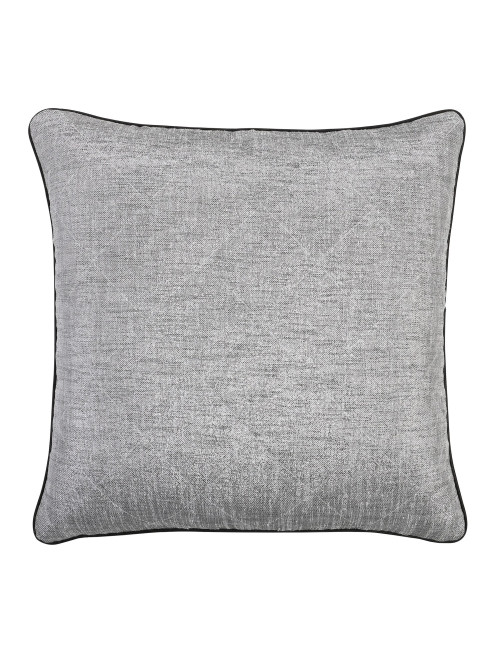 Elegancka srebrna poszewka na poduszkę 45x45 pikowana czarna biza SHINY