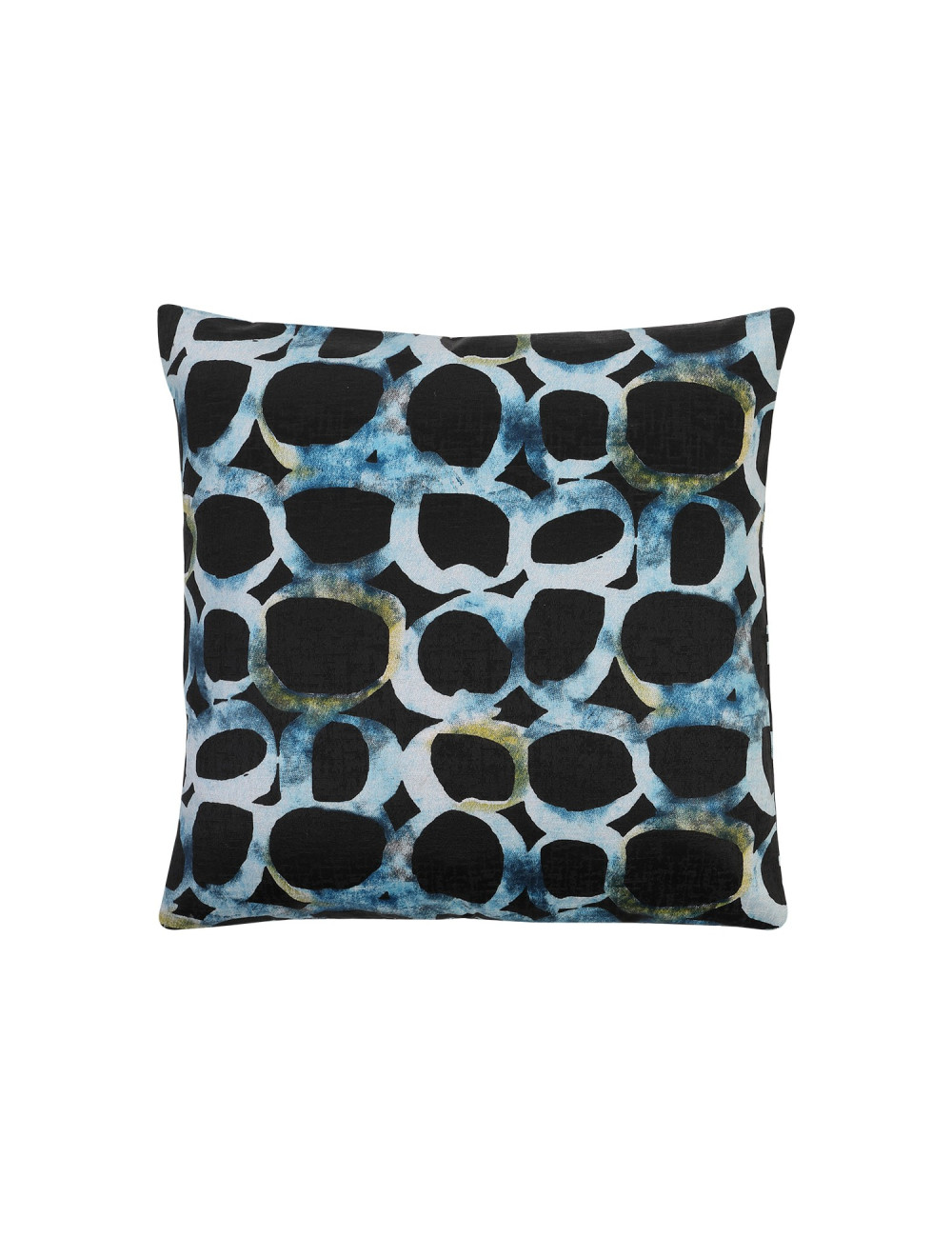 Poszewka na poduszkę 45x45 czarno niebieska oczka dekoracyjna kwadratowa