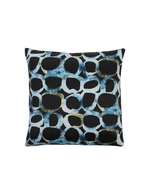 Poszewka 45x45 czarno niebieska gładka oczka Bagdad - 1