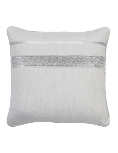 Elegancka szara poszewka na poduszkę 45x45 gładka taśma dekoracyjna SHINY