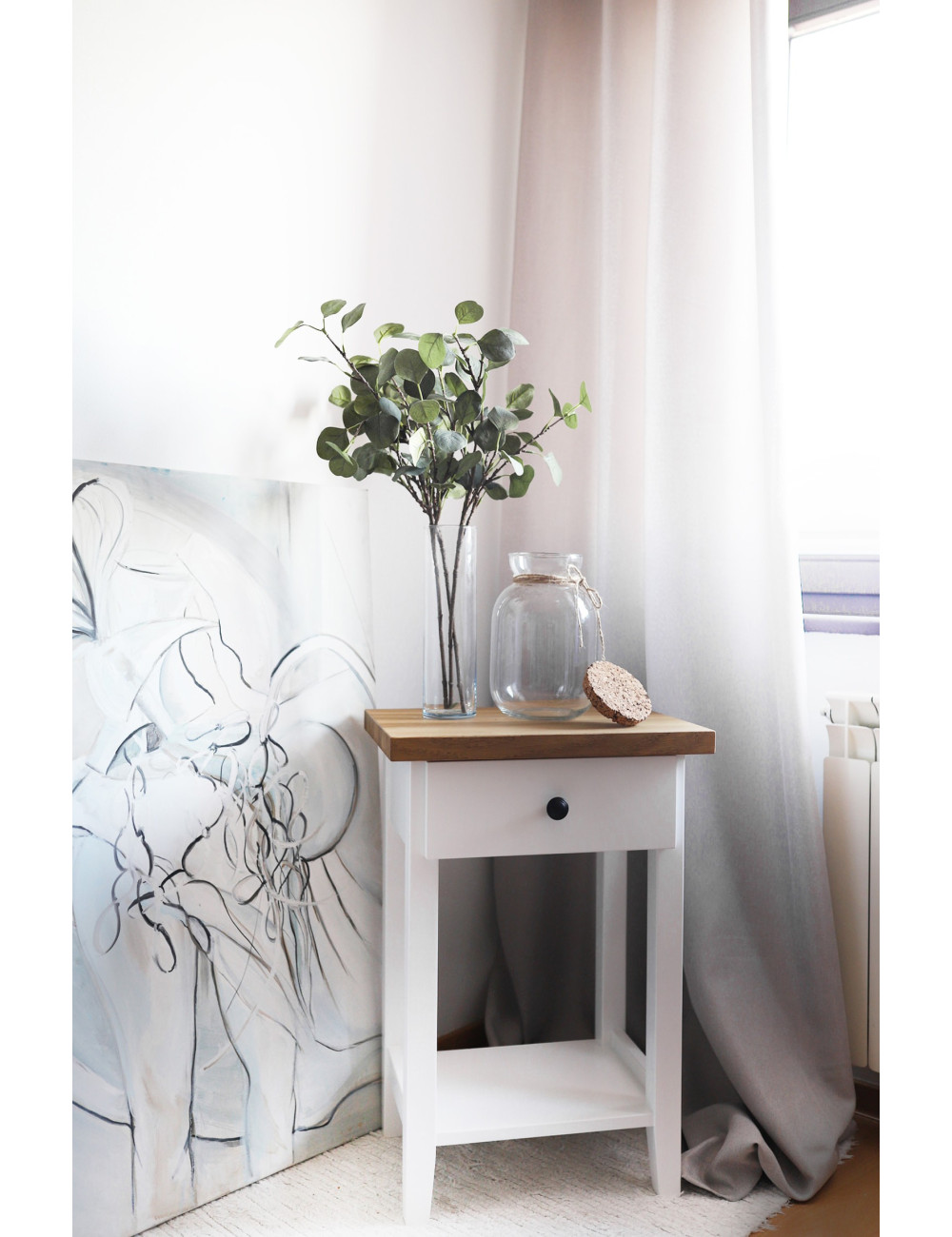 Jasnoszara zasłona gotowa 140x250 na przelotkach do sypialni, salonu LENS