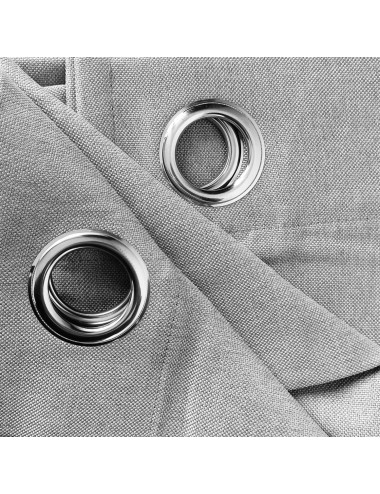 Jasnoszara zasłona gotowa 140x250 na przelotkach do sypialni, salonu LENS