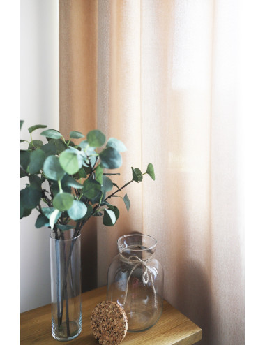 Ciemnobeżowa zasłona gotowa 140x250 na przelotkach do sypialni, salonu - 4