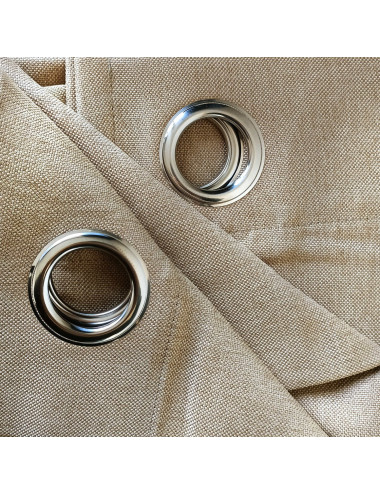 Ciemnobeżowa zasłona na przelotkach do sypialni 140x250, salonu LENS