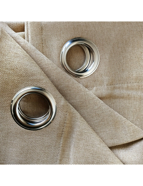 Ciemnobeżowa zasłona na przelotkach do sypialni 140x250, salonu LENS