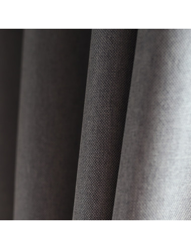 Grafitowa zasłona na przelotkach 140x250 do salonu - LENS