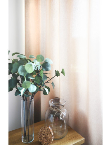 Jasnobeżowa zasłona gotowa 140x250 na przelotkach do sypialni, salonu - 3