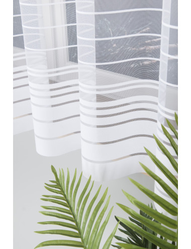 Biała firana na żabki 160x400 do kuchni, salonu. Żakardowe firany NELA