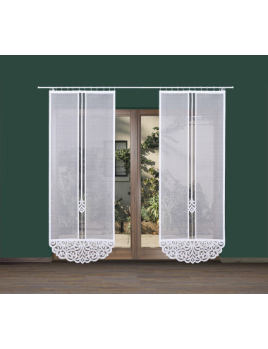 Panel firanowy 230x90 do kuchni. Panel firana z ażurem żakard ZURIEL