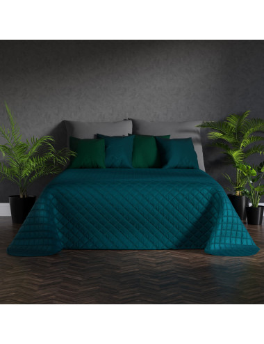 Narzuta 220x240 turkusowa EDEN na łóżko, kanapę
