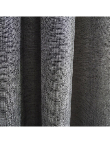 Długa zasłona 140x250 do sypialni na przelotkach grafitowa LYON