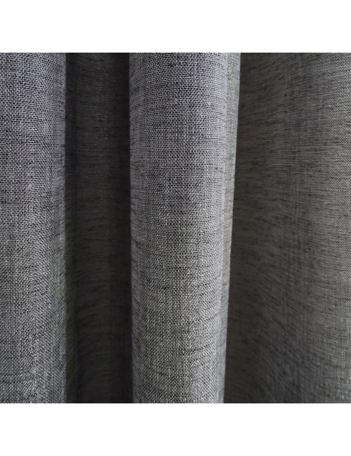 Długa zasłona 140x250 do sypialni na przelotkach grafitowa LYON