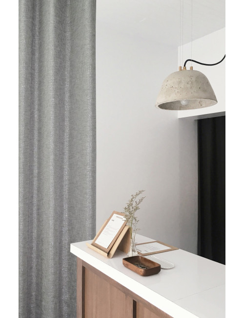 Długa zasłona 140x250 do sypialni na przelotkach grafitowa LYON