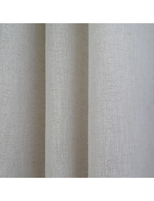 Długa zasłona 140x250 do sypialni na przelotkach beżowa LYON