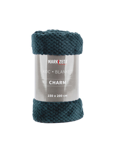 Koc 200x220 ciemny turkusowy CHARM narzuta