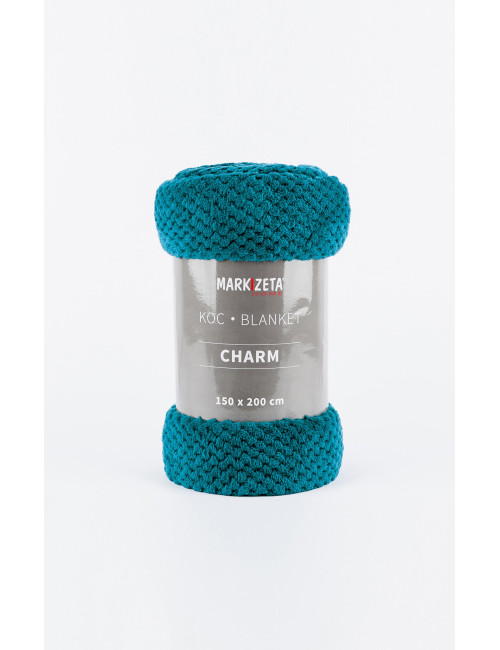 Koc 200x220 turkusowy CHARM narzuta