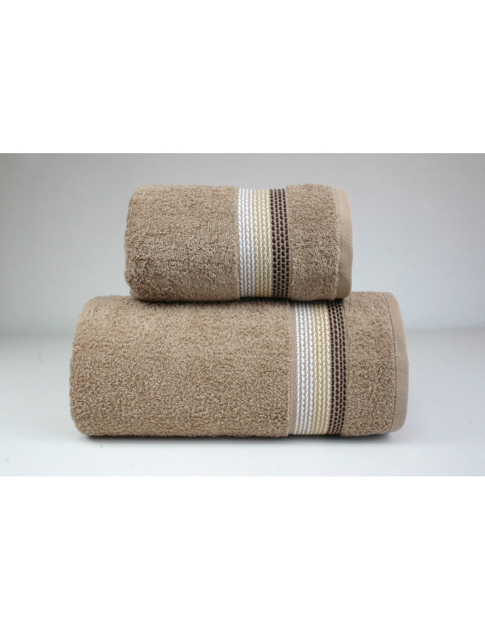 Ręcznik 70x140 beżowy bawełniany OMBRE