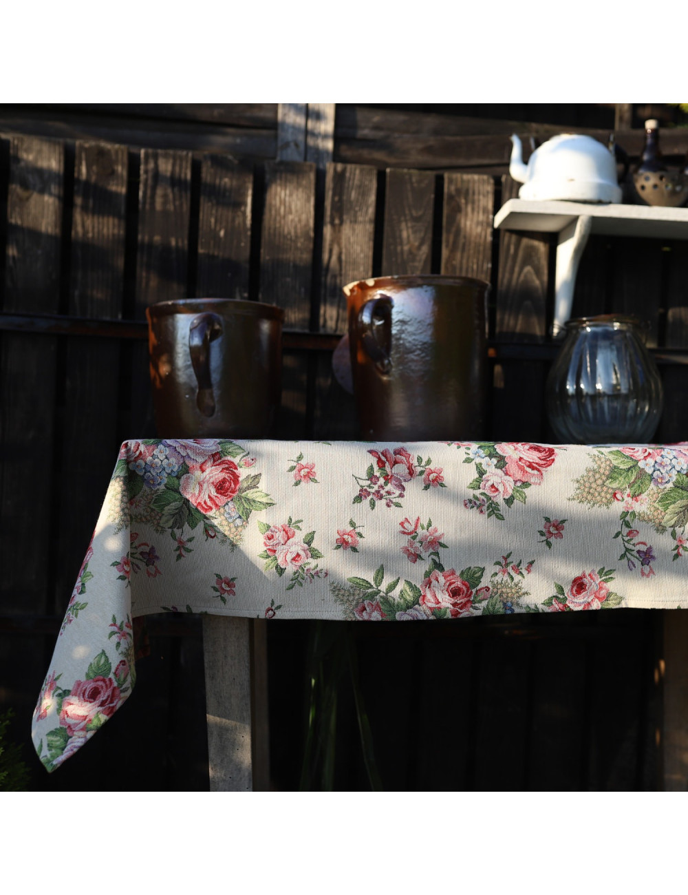 Bieżnik rustykalny na stół 50x100 w kwiaty gobelin