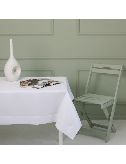Biały plamoodporny obrus na stół Bagdad 110x160 Classic Home Bagdad prostokątny