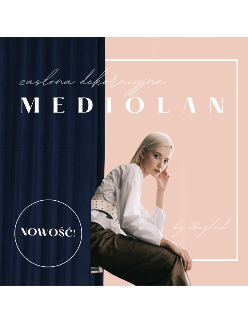 Zasłona granatowa gotowa MEDIOLAN 140x250 na żabkę, tunel, agrafkę, fala