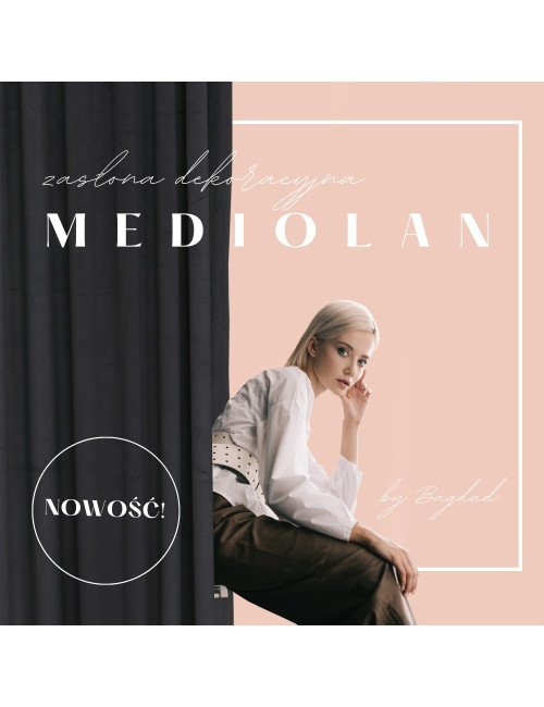 Zasłona ciemnoszara gotowa MEDIOLAN 140x250 na żabkę, tunel, agrafkę, fala