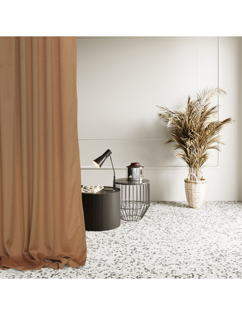 Zasłona musztardowa  gotowa MEDIOLAN 140x250 na żabkę, tunel, agrafkę, fala