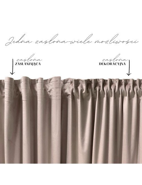 Zasłona beżowa gotowa MEDIOLAN 140x250 na żabkę, tunel, agrafkę, fala