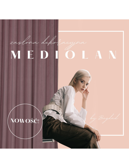 Zasłona pudrowy róż gotowa MEDIOLAN 140x250 na żabkę, tunel, agrafkę, fala