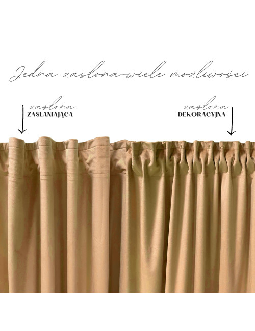 Zasłona musztardowa gotowa MEDIOLAN 140x260 na żabkę, tunel, agrafkę, fala