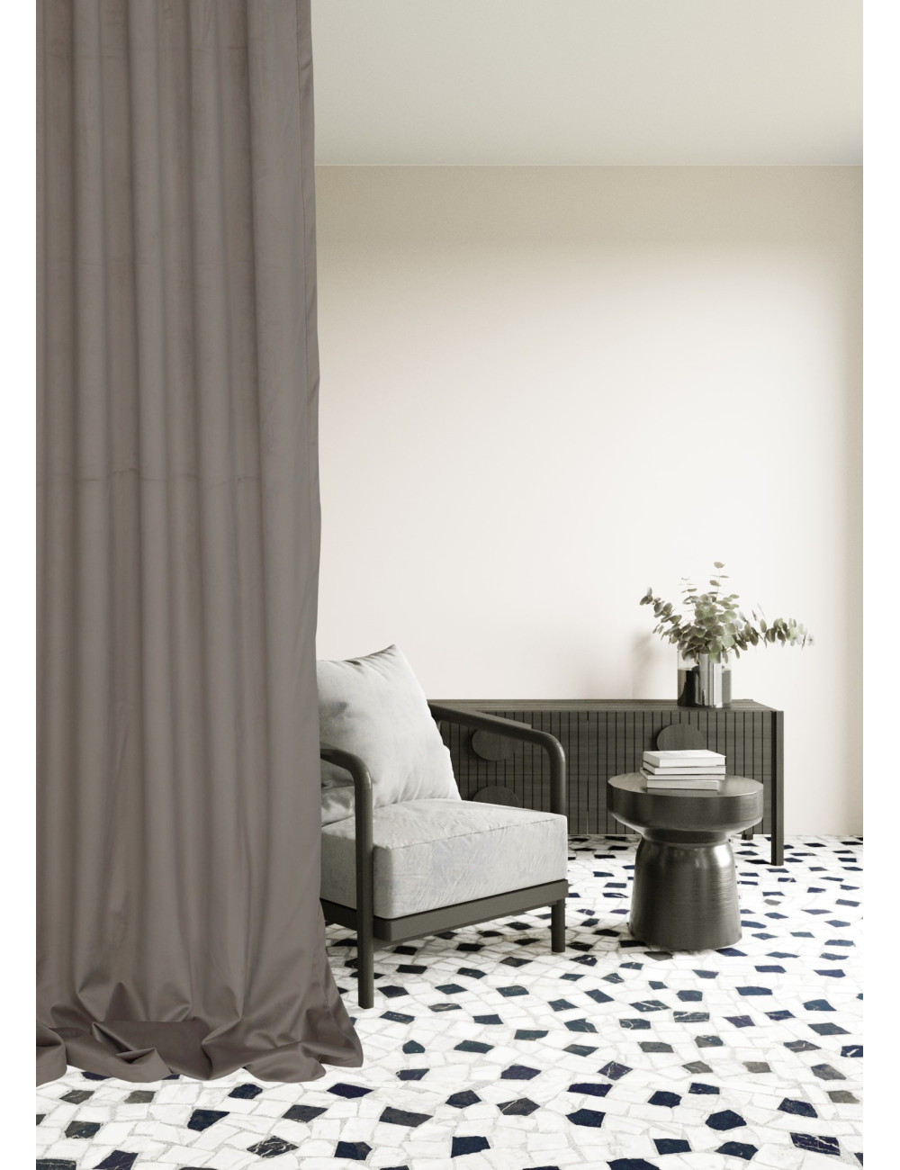 Zasłona beżowa gotowa MEDIOLAN 140x260 na żabkę, tunel, agrafkę, fala