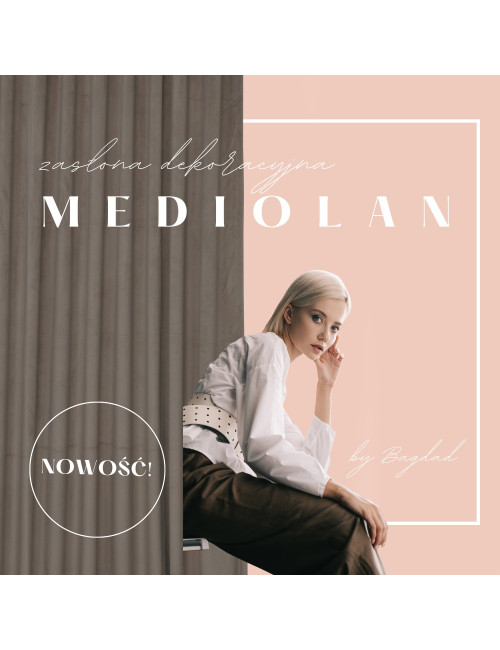 Zasłona beżowa gotowa MEDIOLAN 140x260 na żabkę, tunel, agrafkę, fala