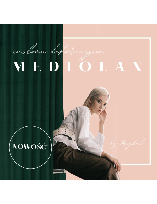 Zasłona butelkowa zieleń gotowa MEDIOLAN 140x260 na żabkę, tunel, agrafkę, fala