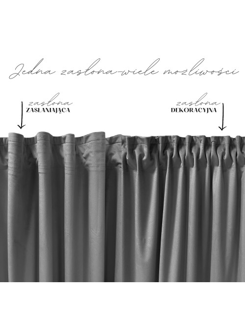 Zasłona jasnoszara MEDIOLAN 140x280 na żabkę, tunel, agrafkę, fala