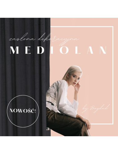 Zasłona ciemnoszara gotowa MEDIOLAN 140x280 na żabkę, tunel, agrafkę, fala