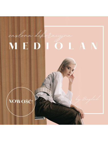 Zasłona musztardowa gotowa MEDIOLAN 140x280 na żabkę, tunel, agrafkę, fala