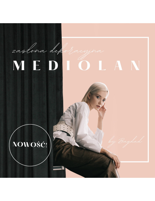 Zasłona czarna gotowa MEDIOLAN 140x280 na żabkę, tunel, agrafkę, fala